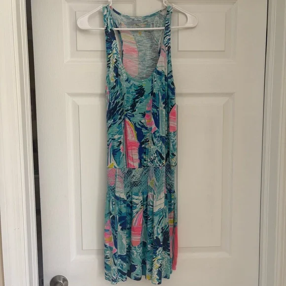 Lilly Pulitzer Vibrant Blue and Pink Sleeveless Dress - Picture 3 of 6